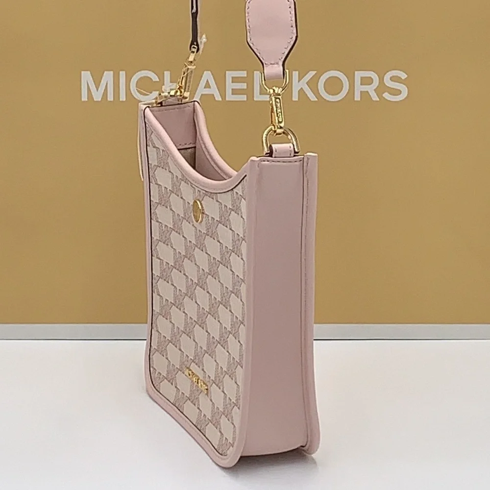 MICHAEL KORS Briley Small Logo Messenger XBODY Bag POWDER BLUSH MULTI